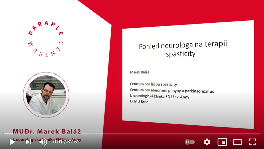 Pohled neurologa na terapii spasticity, MUDr. Marek Baláž